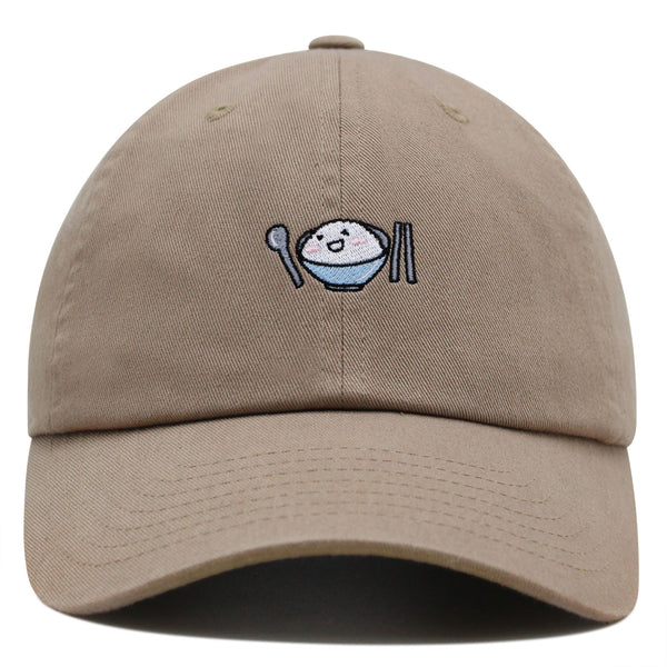 Yum Yum Premium Dad Hat Embroidered Baseball Cap Asian Food Rice