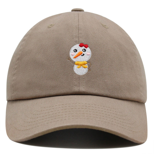 Snowman Premium Dad Hat Embroidered Baseball Cap Winter Snow