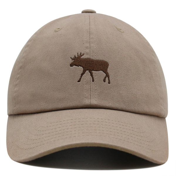 Moose Premium Dad Hat Embroidered Baseball Cap Elk Hunting