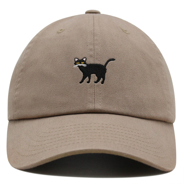 Black Cat Premium Dad Hat Embroidered Baseball Cap Cute Kitty