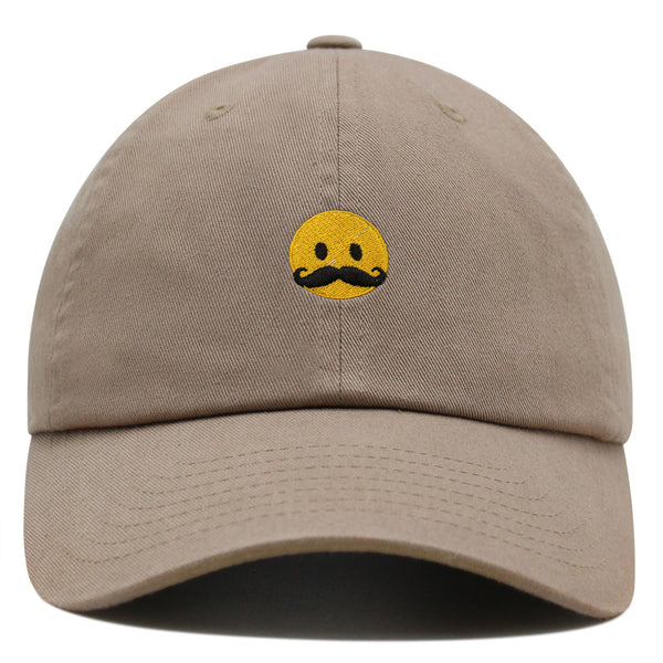 Mustache Emoji Premium Dad Hat Embroidered Baseball Cap Funny