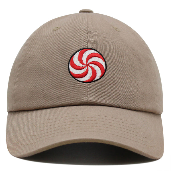 Peppermint Swirl Candy Premium Dad Hat Embroidered Baseball Cap Foodie