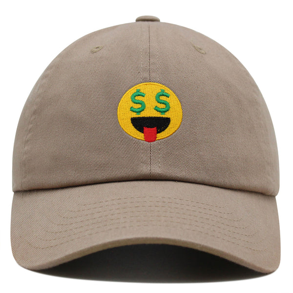 Money Eyes Emoji Premium Dad Hat Embroidered Baseball Cap Funny