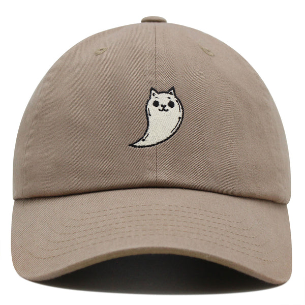 Ghost Cat  Premium Dad Hat Embroidered Baseball Cap Cute