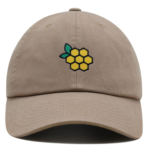 Honeycomb Premium Dad Hat Embroidered Baseball Cap Honey Logo