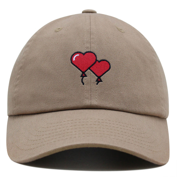 Heart Balloon Premium Dad Hat Embroidered Baseball Cap Red Ballon