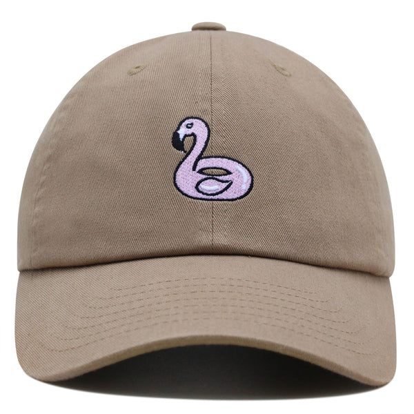 Flamingo Pool Float Premium Dad Hat Embroidered Baseball Cap Water Toy