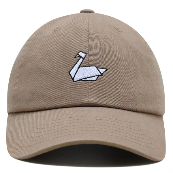 Paper Swan Premium Dad Hat Embroidered Baseball Cap Origami