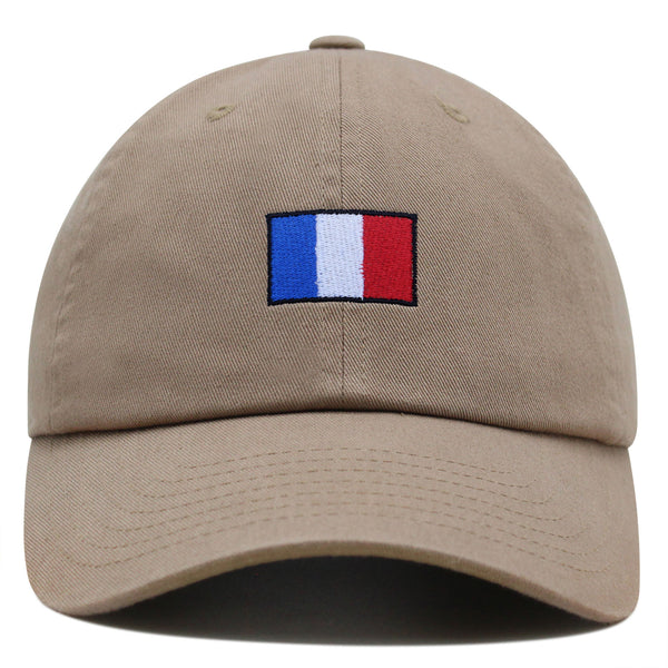 France Flag Premium Dad Hat Embroidered Cotton Baseball Cap Soccer