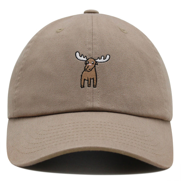 Cute Moose Premium Dad Hat Embroidered Cotton Baseball Cap Animal