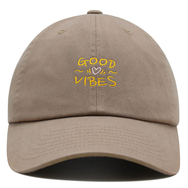 Good Vibes Premium Dad Hat Embroidered Cotton Baseball Cap Cute Funny