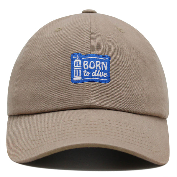 Born to Dive Premium Dad Hat Embroidered Cotton Baseball Cap Diving Diver