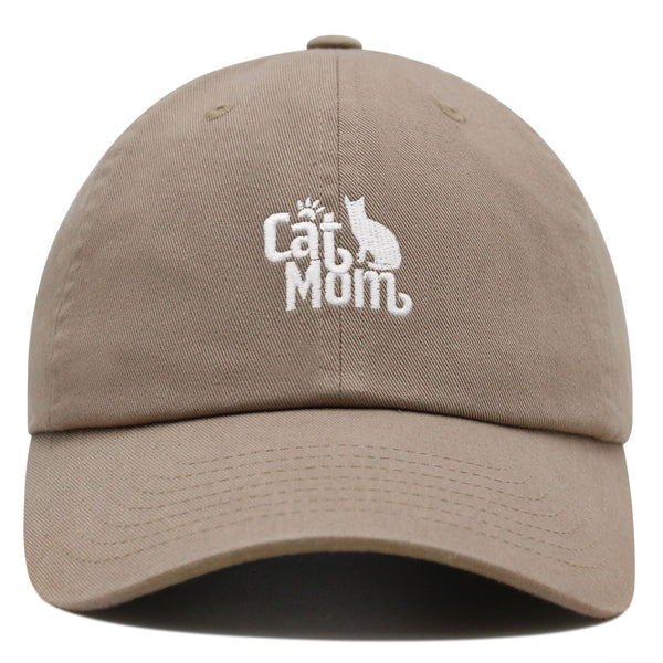 Cat Mom Premium Dad Hat Embroidered Cotton Baseball Cap Silhouette