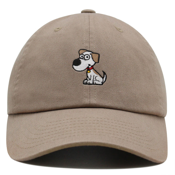 Dog with Red Collar Premium Dad Hat Embroidered Cotton Baseball Cap Cartoon Puppy