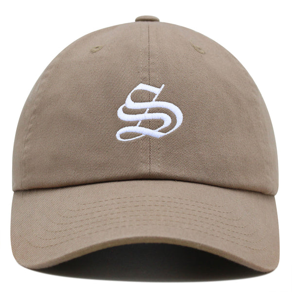 Old English Letter S Premium Dad Hat Embroidered Cotton Baseball Cap English Alphabet