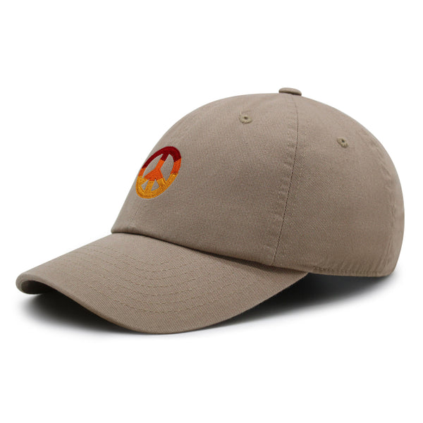 Peace Symbol Premium Dad Hat Embroidered Baseball Cap Hippie Logo