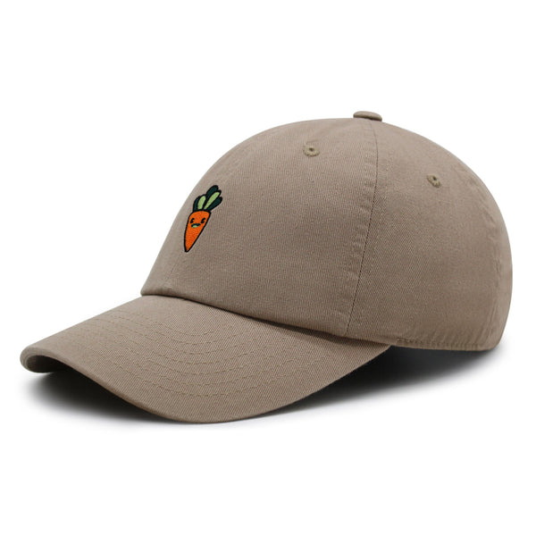 Smiling Carrot Premium Dad Hat Embroidered Baseball Cap Vegetable Vegan