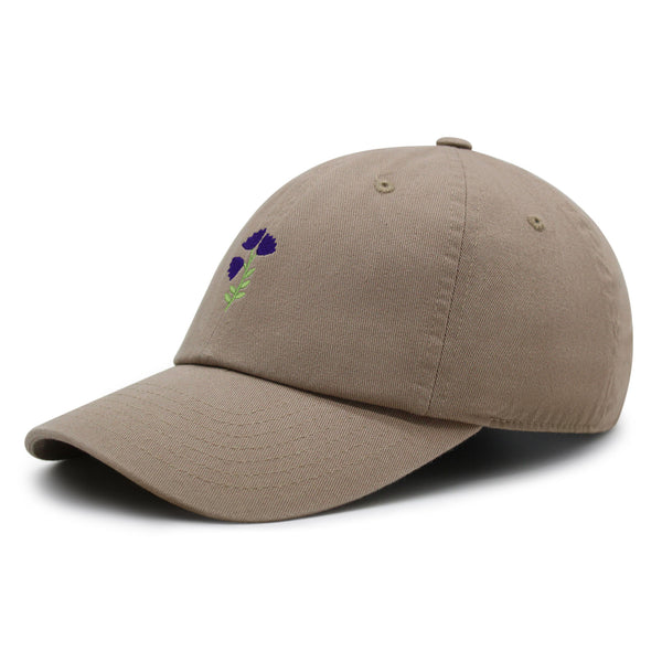 Purple flower Premium Dad Hat Embroidered Baseball Cap Purple Floral