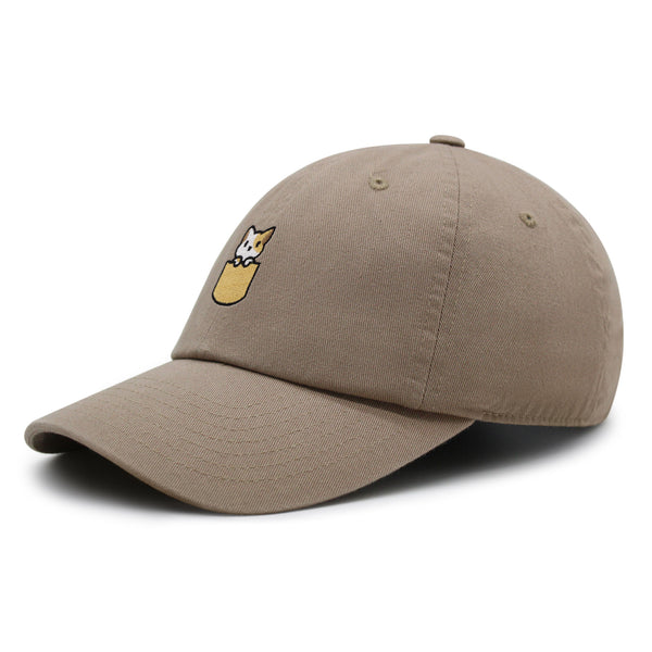 Pocket Cat Premium Dad Hat Embroidered Baseball Cap Shirt Pocket