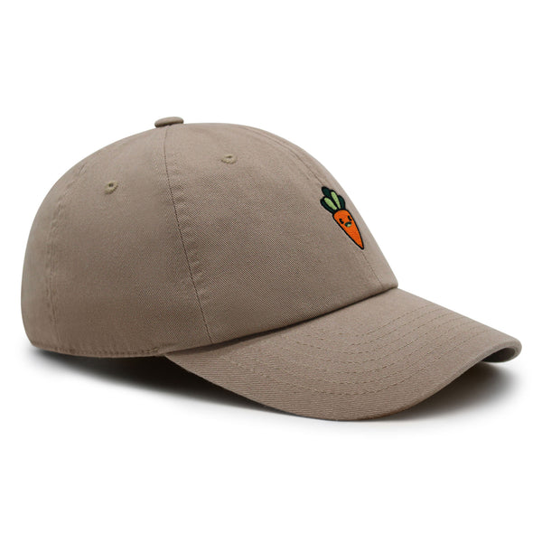 Smiling Carrot Premium Dad Hat Embroidered Baseball Cap Vegetable Vegan