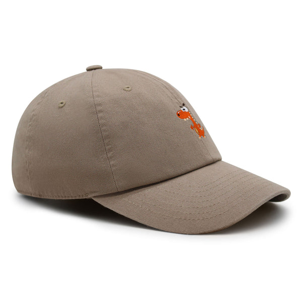 Funny Orange Dinosaur Premium Dad Hat Embroidered Baseball Cap  Funny Dino