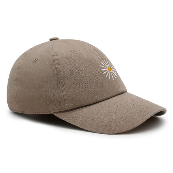 Daisy Premium Dad Hat Embroidered Baseball Cap Flower White