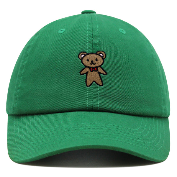 Teddy Bear Premium Dad Hat Embroidered Baseball Cap Ribbon Brown