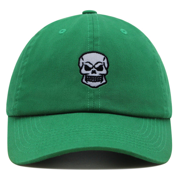 Skull Front View Premium Dad Hat Embroidered Baseball Cap Grunge