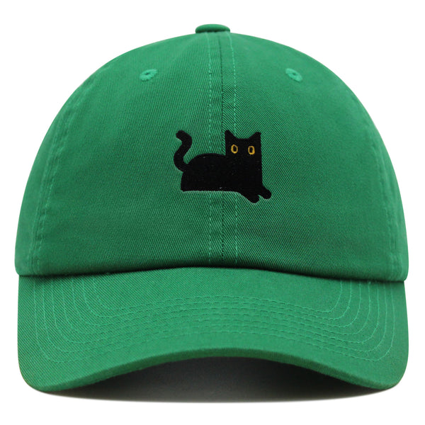 Black Cat Premium Dad Hat Embroidered Baseball Cap Cat Mom