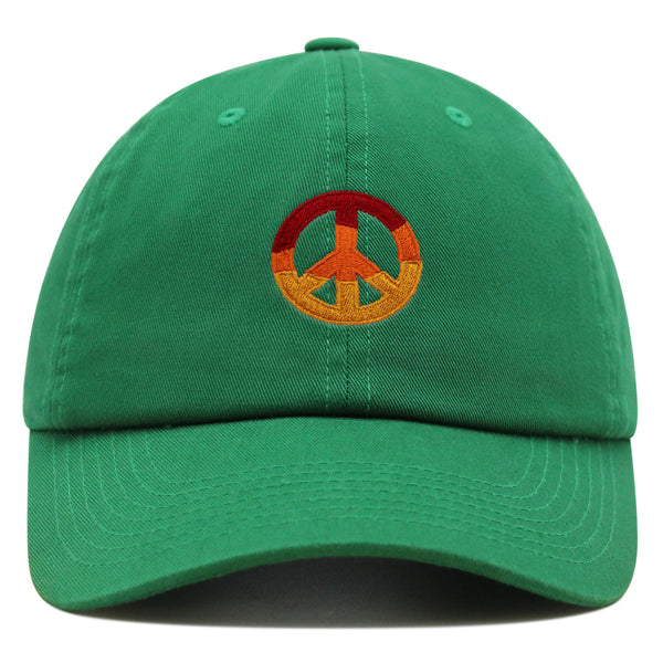 Peace Symbol Premium Dad Hat Embroidered Baseball Cap Hippie Logo