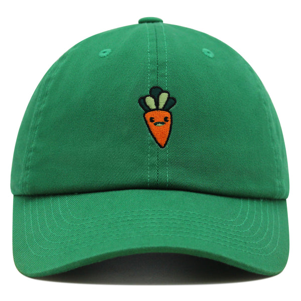 Smiling Carrot Premium Dad Hat Embroidered Baseball Cap Vegetable Vegan