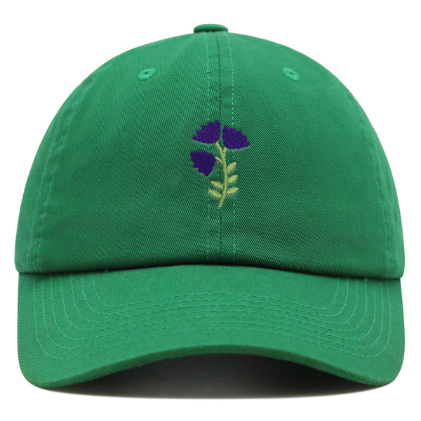 Purple flower Premium Dad Hat Embroidered Baseball Cap Purple Floral