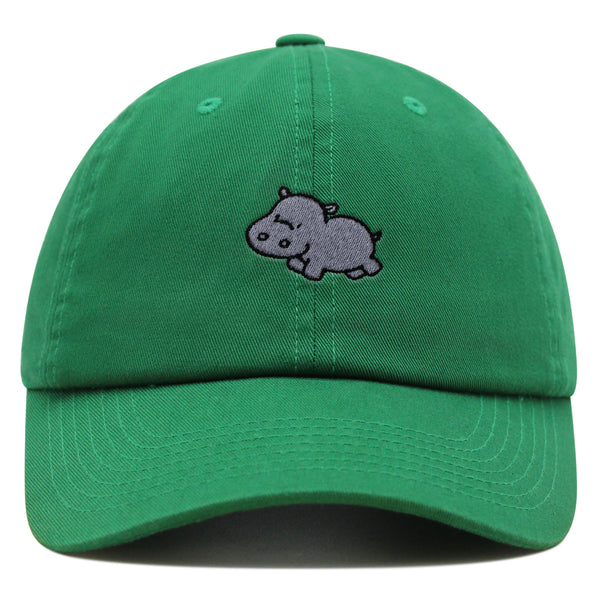 Cute Hippo Premium Dad Hat Embroidered Baseball Cap Hippopotamus Zoo