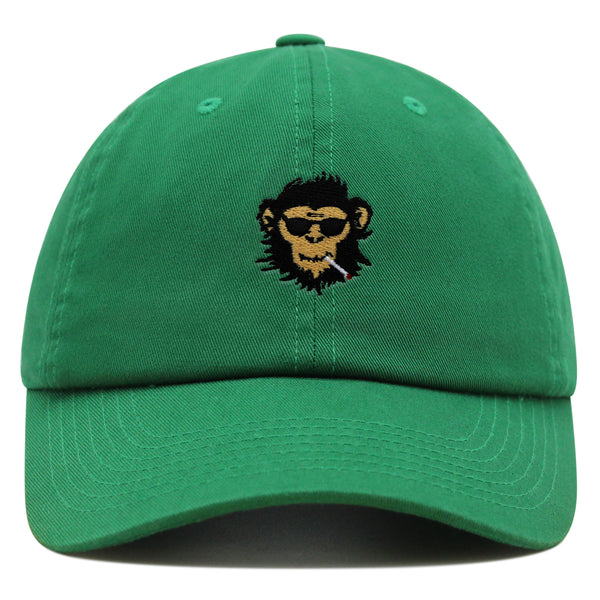 Smoking Monkey Premium Dad Hat Embroidered Baseball Cap Wild Animal Funny