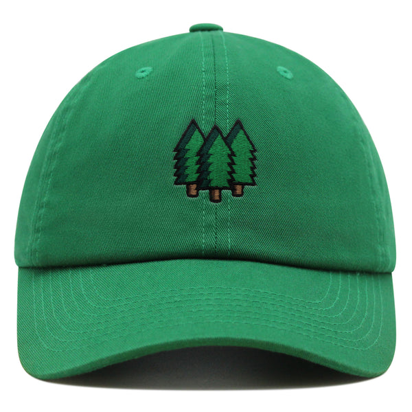 Trees Premium Dad Hat Embroidered Baseball Cap Forest Hiking