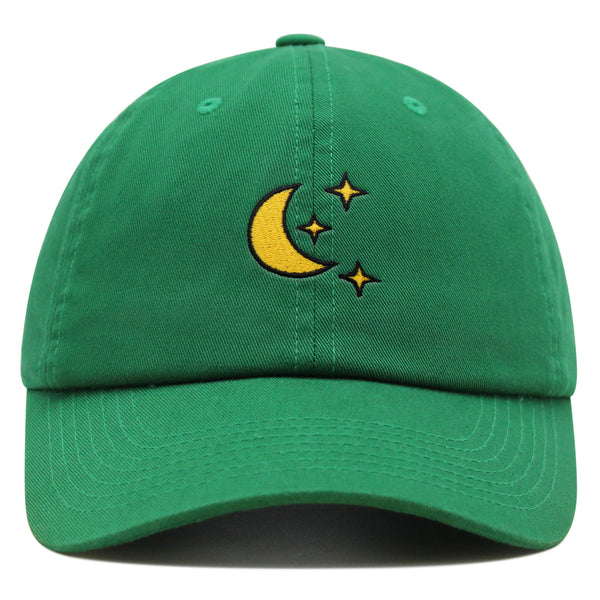 Moon Premium Dad Hat Embroidered Baseball Cap Space Sky Night