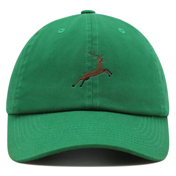 Deer Premium Dad Hat Embroidered Baseball Cap Hunting Jumping