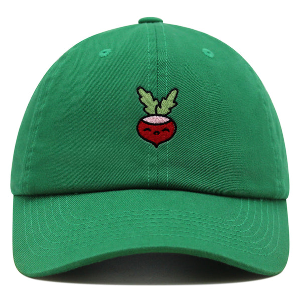 Radish Premium Dad Hat Embroidered Baseball Cap Vegan Vegetable Farmer