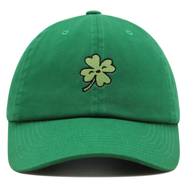 Clover Premium Dad Hat Embroidered Baseball Cap Lucky Flower