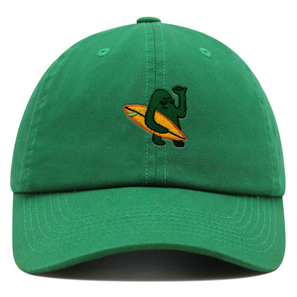 Hola Premium Dad Hat Embroidered Baseball Cap Surfing Green