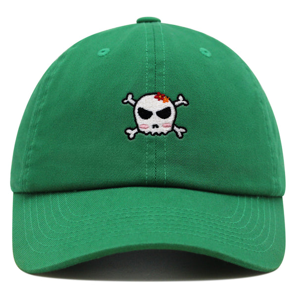 Skull Premium Dad Hat Embroidered Baseball Cap Ribbon Girly