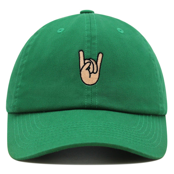 Rock and Roll Premium Dad Hat Embroidered Baseball Cap Hand Sign Peace