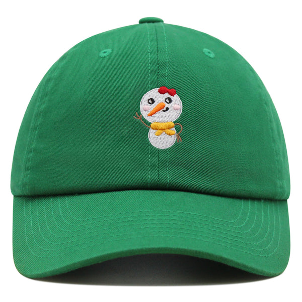 Snowman Premium Dad Hat Embroidered Baseball Cap Winter Snow