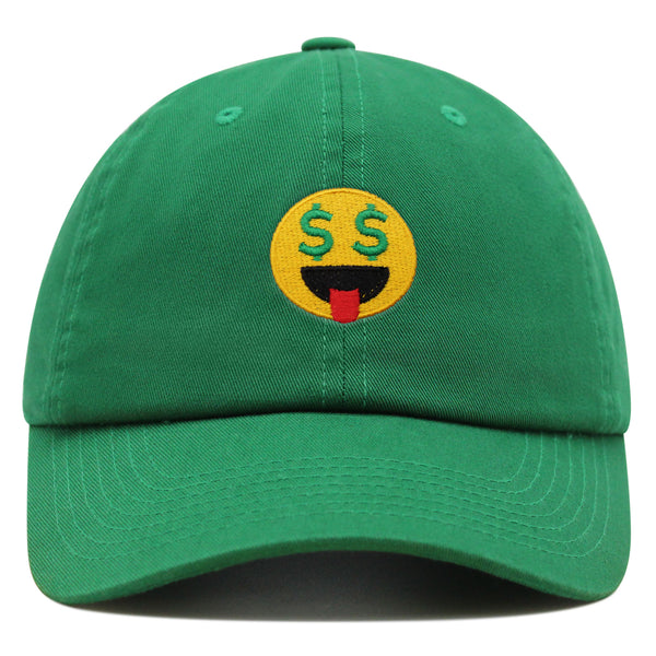 Money Eyes Emoji Premium Dad Hat Embroidered Baseball Cap Funny