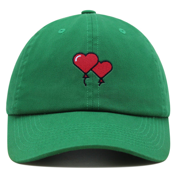 Heart Balloon Premium Dad Hat Embroidered Baseball Cap Red Ballon