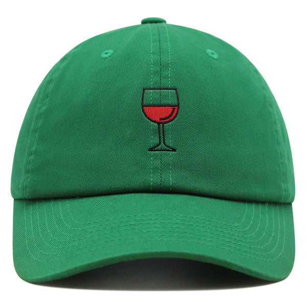 Red Wine in Glass Premium Dad Hat Embroidered Baseball Cap Romantic Night