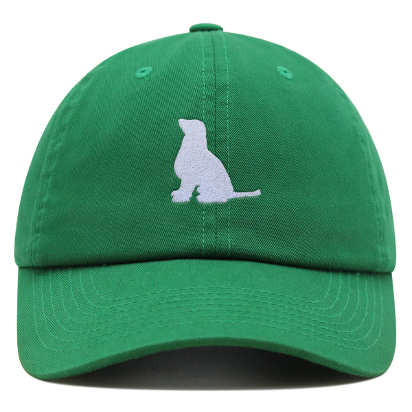 Golden Retriever Silhouette Premium Dad Hat Embroidered Cotton Baseball Cap Outline