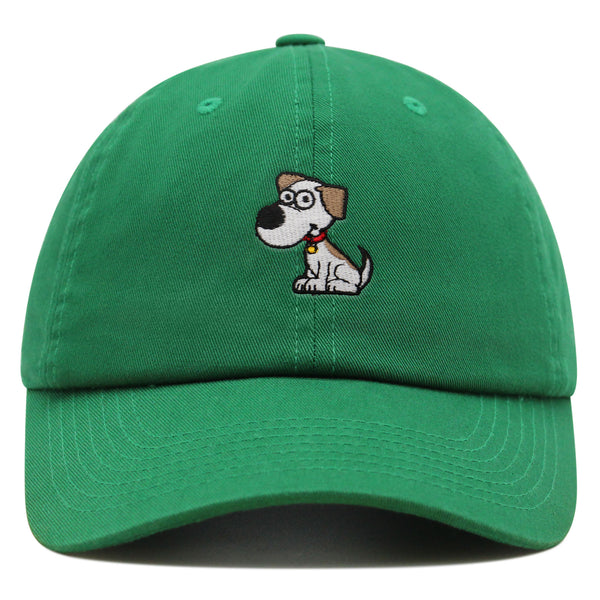 Dog with Red Collar Premium Dad Hat Embroidered Cotton Baseball Cap Cartoon Puppy