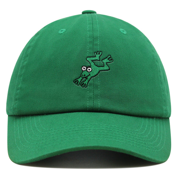 Frog Jumping Premium Dad Hat Embroidered Cotton Baseball Cap Funny Cute