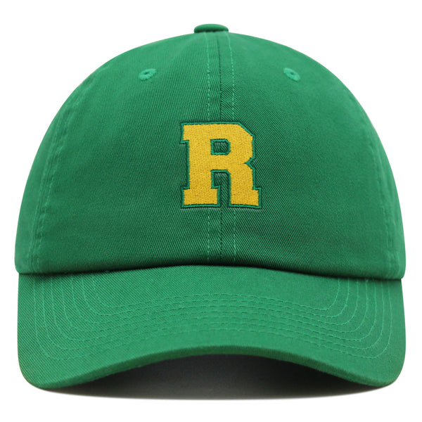 Initial R College Letter Premium Dad Hat Embroidered Cotton Baseball Cap Yellow Alphabet